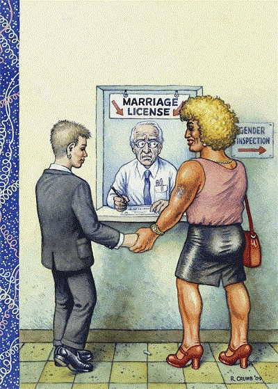 R Crumb’s Rejected Same Sex Marriage Cover